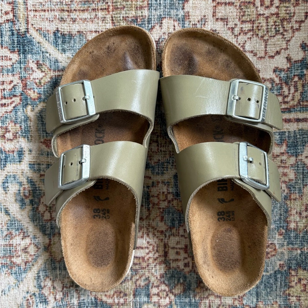 Olive Green Leather Birkenstock’s